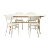 SLÄHULT/
DALSHULT / IDOLF Table and 4 chairs, birch, white - 590.472.51