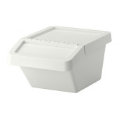 SORTERA Recycling bin with lid, white - 102.558.97