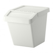 SORTERA Recycling bin with lid, white - 702.558.99