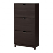 STÄLL Shoe cabinet with 3 compartments, black-brown - 801.695.61