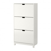 STÄLL Shoe cabinet with 3 compartments, white - 501.780.91