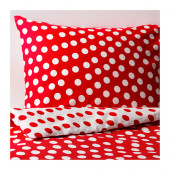 STENKLÖVER Duvet cover and pillowcase(s), white, red - 902.254.44