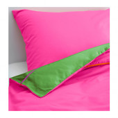 STICKAT Duvet cover and pillowcase(s), pink, green - 302.962.60