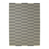 STOCKHOLM Rug, flatwoven, black stripe handmade, off-white stripe black/off-white - 901.032.54