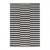 STOCKHOLM Rug, flatwoven, black handmade stripe, off-white stripe black/off-white - 801.048.62
