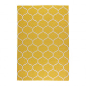STOCKHOLM Rug, flatwoven, net pattern handmade, net pattern yellow yellow - 102.290.35