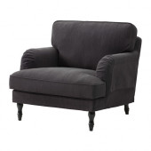 STOCKSUND Chair, Nolhaga dark gray, black/wood - 390.335.56