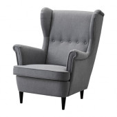 STRANDMON Wing chair, Nordvalla dark gray - 103.004.23