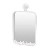 STUGVIK Mirror with hooks and suction cup, white - 502.970.08