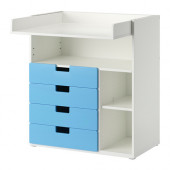 STUVA Changing table with 4 drawers, white, blue
$169.00 - 290.466.20