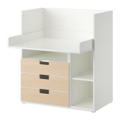 STUVA Desk with 3 drawers, white, birch
$151.50 - 290.473.75