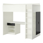 STUVA Loft bed with 1 drawer/2 doors, white, black
$411.50 - 690.274.55