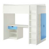 STUVA Loft bed with 1 drawer/2 doors, white, blue
$411.50 - 790.274.50
