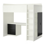 STUVA Loft bed with 4 drawers/2 doors, white, black
$459.00 - 090.285.42