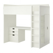 STUVA Loft bed with 3 drawers/2 doors, white
$449.00 - 490.235.33