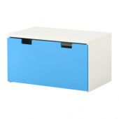 STUVA Storage bench, white, blue - 998.766.62