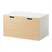STUVA Storage bench, white, birch - 590.325.65