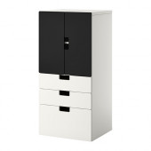 STUVA Storage combination w doors/drawers, white, black
$145.00 - 890.177.85