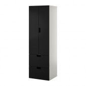STUVA Storage combination w doors/drawers, white, black - 390.178.01