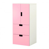 STUVA Storage combination w doors/drawers, white, pink
$135.00 - 598.737.31