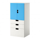 STUVA Storage combination w doors/drawers, white, blue
$145.00 - 590.177.82