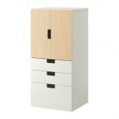 STUVA Storage combination w doors/drawers, white, birch
$145.00 - 390.309.54