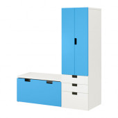 STUVA Storage combination with bench, white, blue
$273.99 - 198.765.62