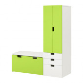 STUVA Storage combination with bench, white, green
$273.99 - 998.765.63