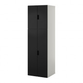 STUVA Storage combination with doors, white, black - 990.178.17