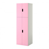 STUVA Storage combination with doors, white, pink - 290.178.06