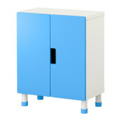 STUVA Storage combination with doors, white, blue - 898.765.68