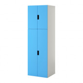STUVA Storage combination with doors, white, blue - 690.178.14