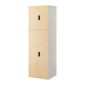 STUVA Storage combination with doors, white, birch - 190.326.85