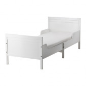 SUNDVIK Ext bed frame with slatted bed base, white - 690.460.72