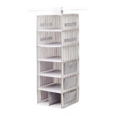 SVIRA Hanging storage with 7 compartments, gray, white stripe - 903.002.97