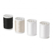 SY Sewing thread, white/black, natural - 601.759.40
