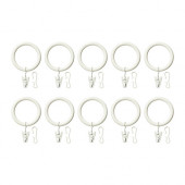 SYRLIG Curtain ring with clip and hook, white - 502.172.38