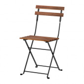 TÄRNÖ Chair, outdoor, foldable acacia black, gray-brown stained steel - 900.954.28