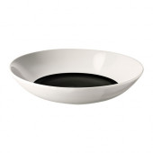 TICKAR Deep plate/bowl, white, black - 302.518.55