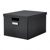 TJENA Box with lid, black - 502.636.02