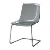 TOBIAS Chair, gray, chrome plated - 901.853.20