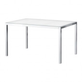 TORSBY Table, chrome plated, glass white - 598.929.37