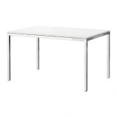 TORSBY Table, chrome plated, high gloss white - 399.318.45