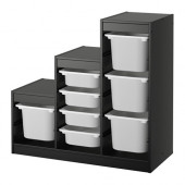 TROFAST Storage combination, black, white - 391.197.29