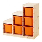 TROFAST Storage combination, pine, orange - 691.022.23
