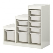 TROFAST Storage combination with boxes, white, white - 198.873.01