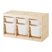 TROFAST Storage combination with boxes, pine white, white - 191.026.59