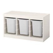 TROFAST Storage combination with boxes, white, white - 491.234.05