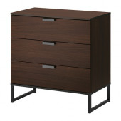 TRYSIL 3-drawer chest, dark brown, black - 902.360.27