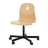 VÅGSBERG /
SPORREN Swivel chair, birch veneer, black - 890.066.64